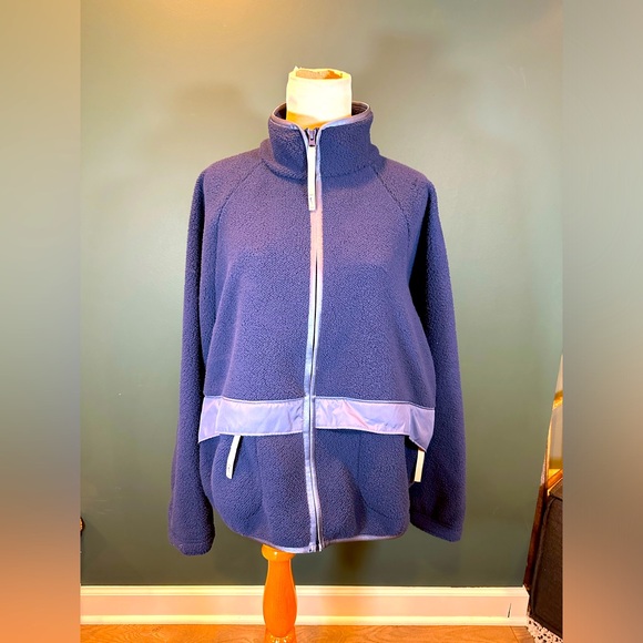NWT! WOMEN'S NIKE SPORTSWEAR HIGH-PILE SHERPA JACKETS, DIFFUSED BLUE Size XL - Picture 7 of 16